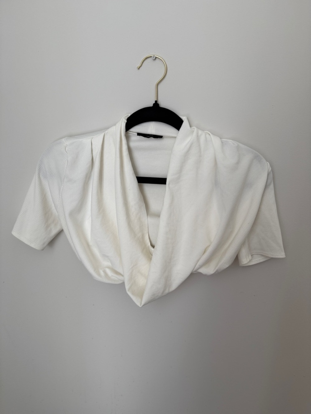 NAKED WARDROBE - cowl neck crop top